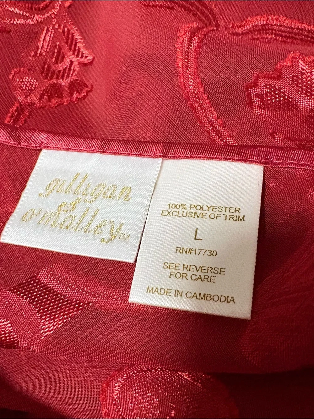 Vintage 90s Gilligan & O’Malley Red Sheer Pajama Lounge Set Tank and Shorts Set